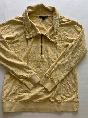 Tommy Bahama Knoll Half Zip Pullover Sweatshirt Womens SP Yellow Casual Cotton